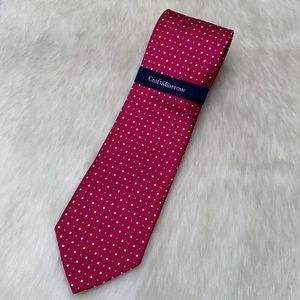 Croft & Barrow Pink Multicolor Macclesfield Foulard Geometric Statement Silk Tie